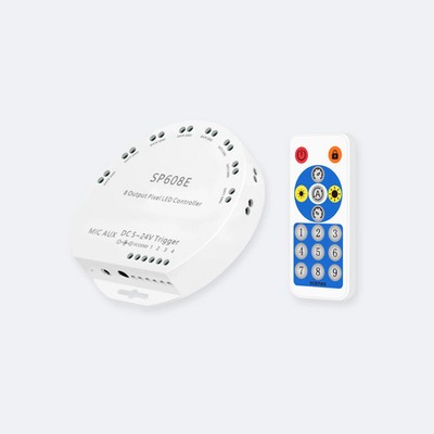 Controller Dimmer für 8 LED Streifen RGBIC Digital SPI 5-24V DC mit RF