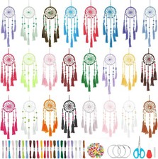 DIY 24PCS Mini Dream Catcher Kit for Beginners - Colorful Craft Decoration