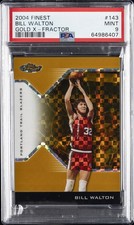 2004 TOPPS FINEST GOLD X-FRACTOR #143 BILL WALTON 1/5 PSA 9