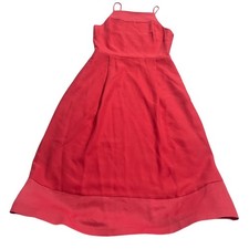 Banana Republic Chiffon Sleeveless Maxi Dress Womens Sz 6 Pockets Low Back Coral