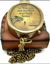 Antique Vintage Brass Pocket Compass Brass Nautical Compass Marine Compass Gift