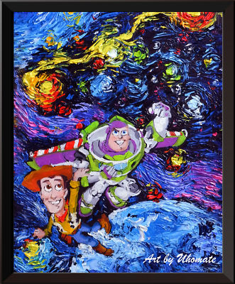 Space Toy Story Poster Van Gogh Starry Night Wall Decor Canvas Art