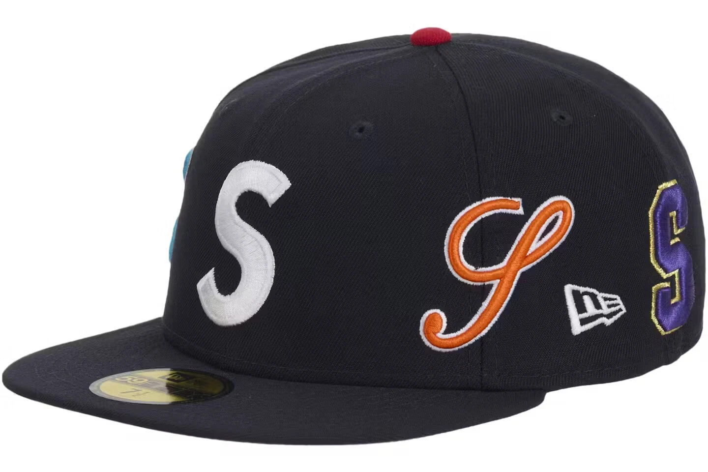 Casquette de baseball ajustée Supreme Multi S Logo New Era MARINE (SS25) taille 7 1/2 NEUVE !