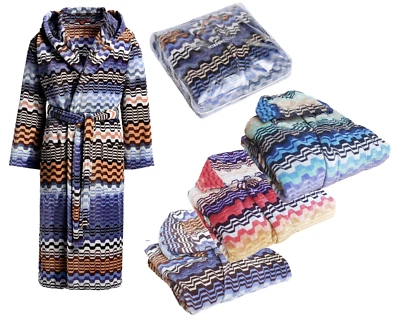 Accappatoio con cappuccio in Spugna Unisex 100% Puro Cotone MISSONI HOME LARA