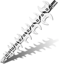 3/8" Crows Foot Wrench Set 11Piece Sae Crowfoot Wrench Set with Clipon Organize