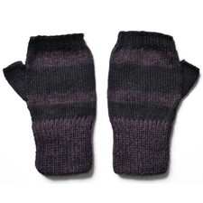 Chic 100 Alpaca Fingerless Mittens - Mulberry / Black S