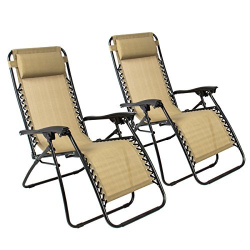 2 Outdoor Reclining Chairs Folds up Easily Light Weight Supports Up To