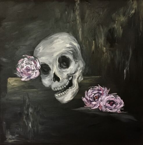 "Día de Muertos" Original Oil Painting dark art goth zombie zombies skull death  - Picture 1 of 2