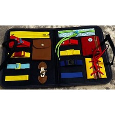 Blue Montessori Sensory Life Skills Busy Board NEW
