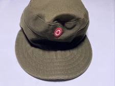 Austrian Military Issue Fatigue Field Cap Hat Army Olive Green Warm Weather Vtg