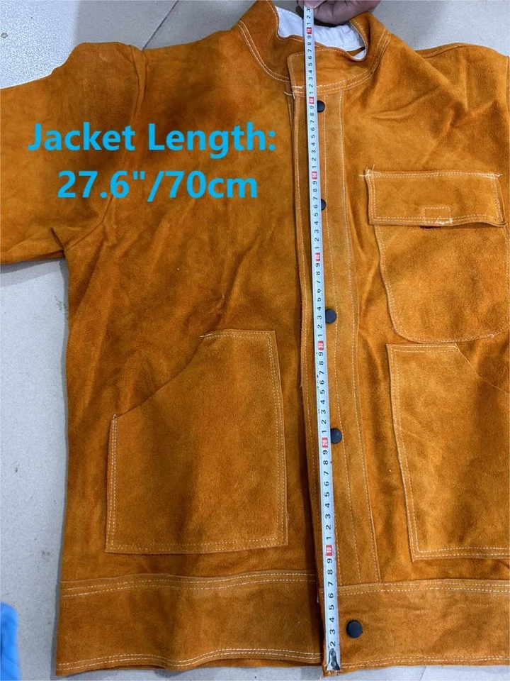 Chaqueta de soldadura de alta resistencia XL resistente al calor abrigo de trabajo de vaca soldador regalo Foto 4 de 4