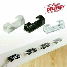 20X Self Adhesive Wire Cable Clamp plastic Table Car Wire-Clips Tidy Organizer