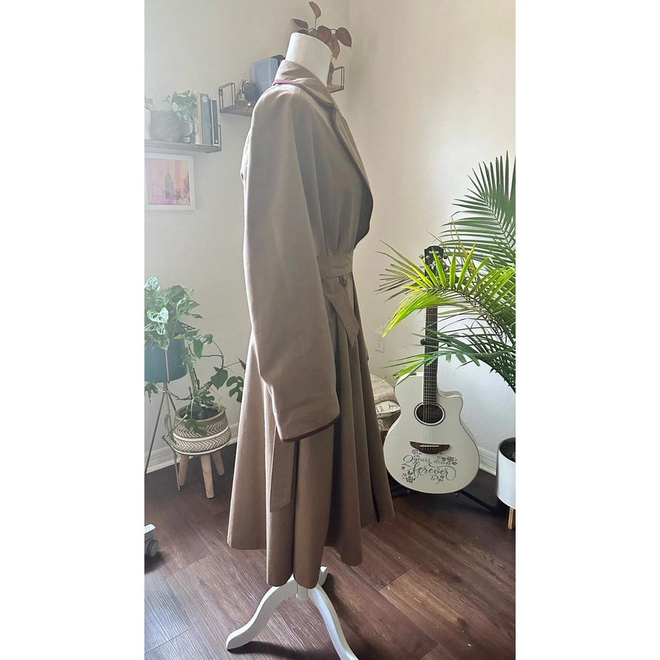 Vintage - Retro Etienne Aigner Khaki Trench Coat Size 8 - Image 3 of 4
