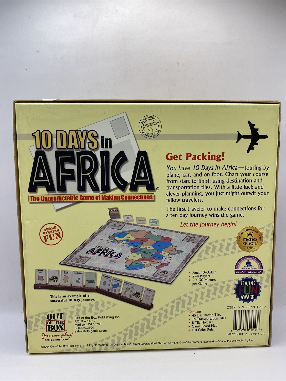 10 Days in Africa Unpredictable Game of Making Connections Board Game