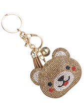 Teddy Bear Rhinestone Ornament Key Chain Handbag Charm Accessory
