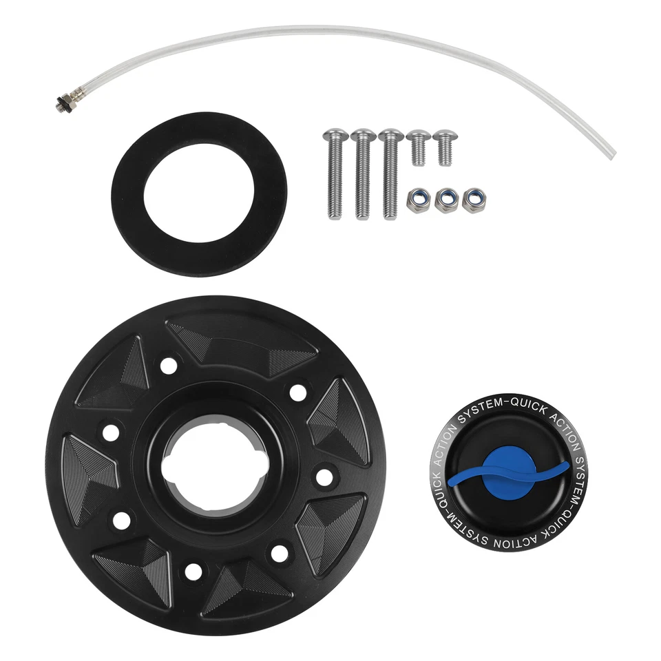 CNC Keyless Fuel Gas Tank Cover Cap For Kawasaki Ninja ZX6R/636 2019-2021 Z650 Foto 2 de 4