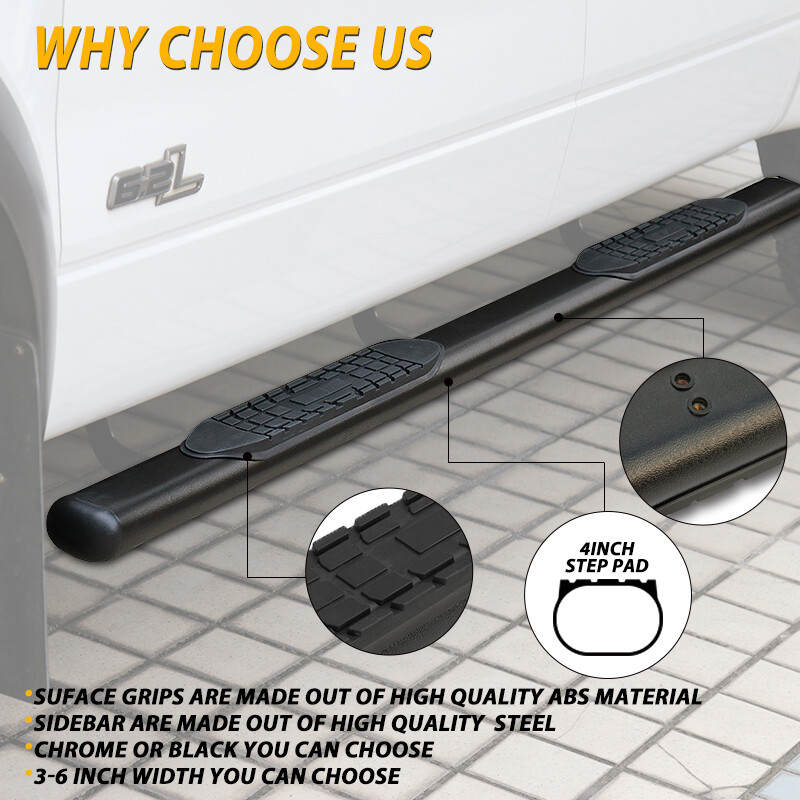 4" Oval Bar For 9913 Silverado/Sierra Double Cab Side Step Running