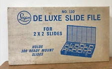 Vintage Logan Deluxe Slide File 300 Ready Mount Slots Metal 2"x2" New in Box