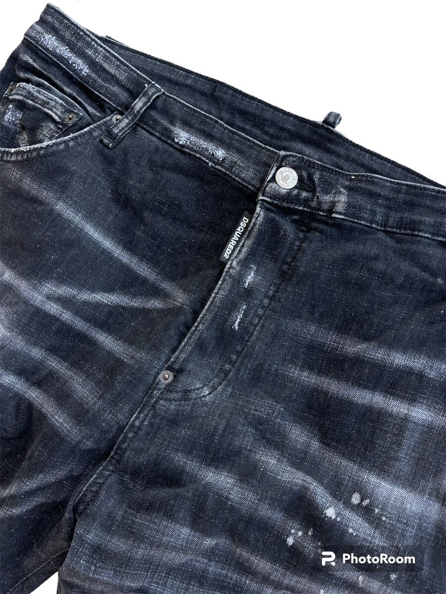 Dsquared2 Tidy Biker Jeans 2021 dark distressed denim | eBay Dsquared2 Tidy Biker Jeans 2021 dark distressed denim | eBay