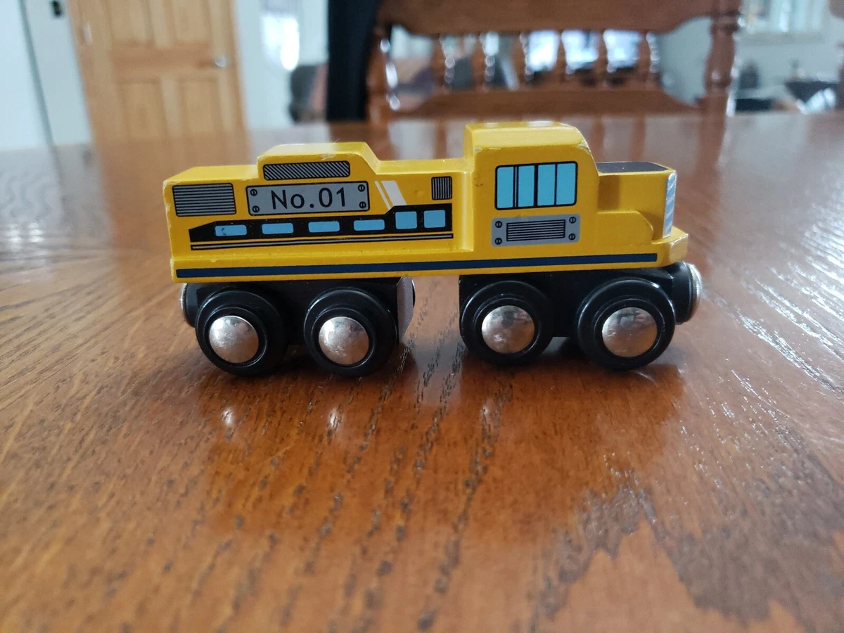 Magnetic Wooden Train Yellow 1 Engine Thomas Brio Compatible