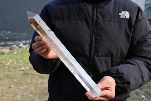 1.42kg Natural Clear quartz Obelisk Quartz Crystal Wand Point Reiki Heal WA554 - Picture 11 of 13