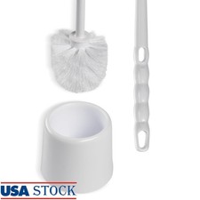 Toilet Brush W/ Ergonomic Handle Storage Caddy Durable Polypropylene Bristles