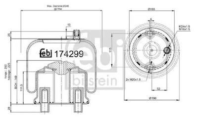 Kissen für Aufhängung Vorderachse 174299 FEBI BILSTEIN für MERCEDES-BENZ ATEGO
