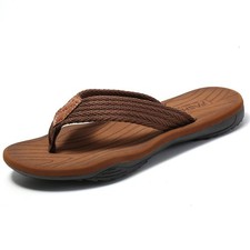 Men's Flip Flops Sandal Comfortable Thong Sandals Arch Support Casual T-Strap...