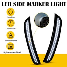 For Dodge Charger 15-22 Front Bumper Rear LED Side Marker Light Lamps Smoked SL