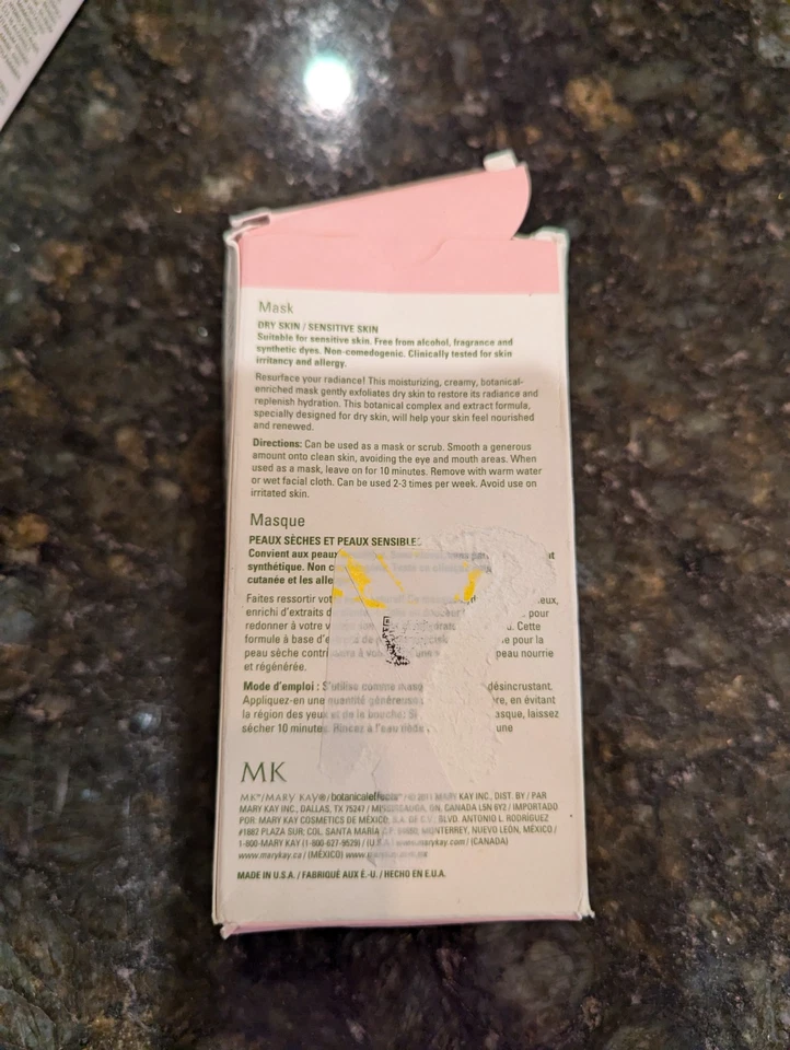 MASCARILLA Mary Kay efectos botánicos para piel seca/sensible 4 oz nueva Foto 3 de 4