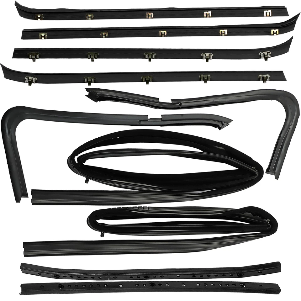 for 73-80 Chevy GMC Pickup Truck Door Weatherstrip Rubber Seal Kit 12 Pc Set  - Image 3 of 4
