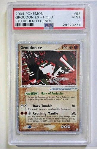 2004 POKEMON EX HIDDEN LEGENDS #93 GROUDON EX-HOLO PSA 9