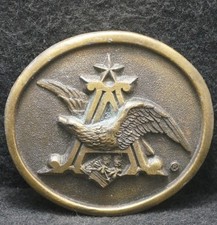 XB27124 VINTAGE 1970s ANHEUSER-BUSCH BREWING COMPANY ALCOHOL MENS BELT BUCKLE