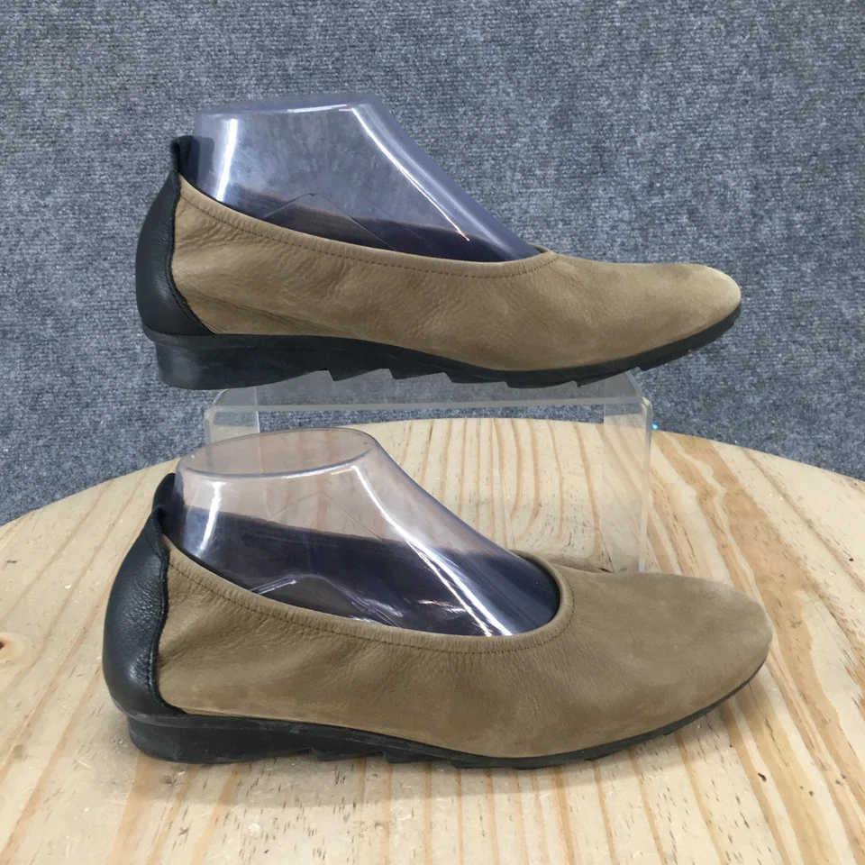 Arche Shoes Womens 39 Casual Slip On Comfort Ballerina Flats Brown Leather - Image 2 of 4