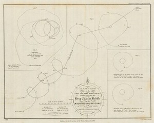 True Courses & Distances of the Brig Charles Heddle…Mauritius Hurricane 1846 map