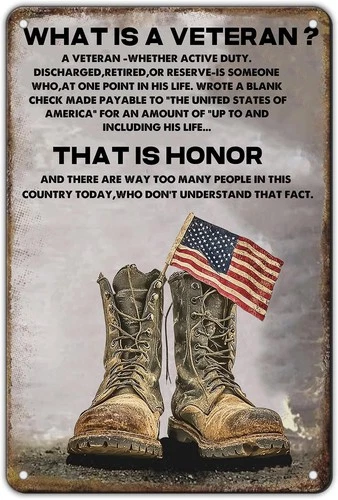 What Is A Veteran Vintage Army Veteran Tin Metal Signs Home Décor 8x12