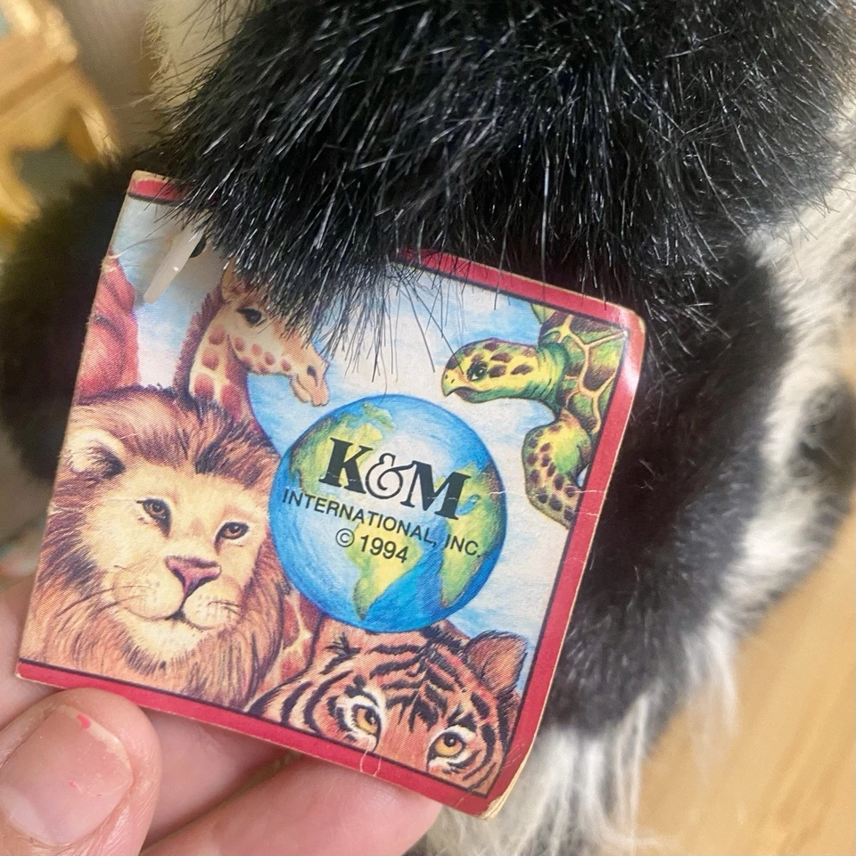 Vintage 1998 K&M International Black and White Monkey Plush Sticking Hands - Image 3 of 4