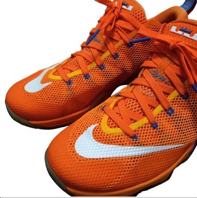 Nike LeBron 12 Low Cavs Classic Orange Blue Low Top Sneaker 724557