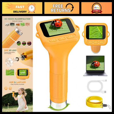 1000X Portable Handheld Digital Microscope, HD IPS Screen, STEM Toy for Kids 4-1