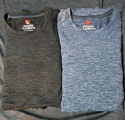 Rugged Elements Durable Utility 2-Pack Long Sleeve Crew Neck Shirts Men's M