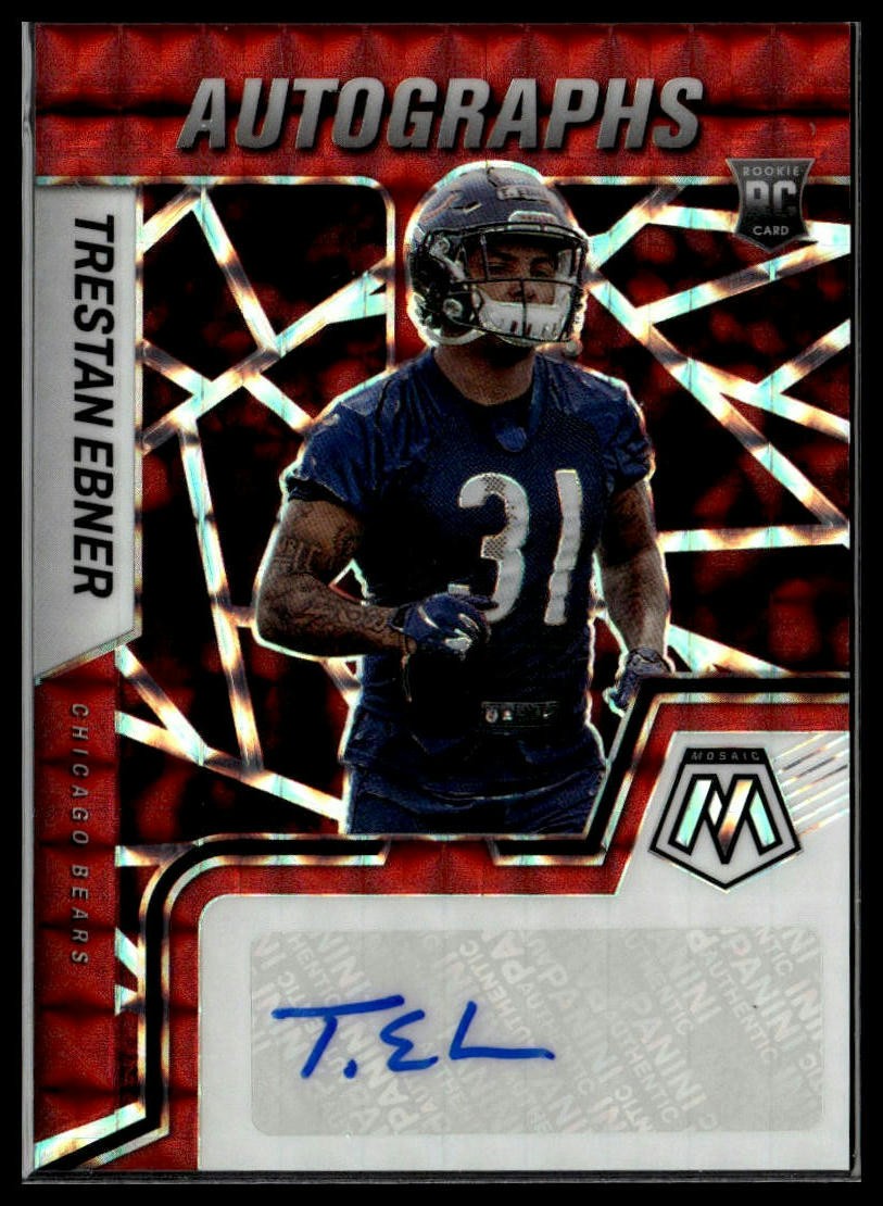2022 Panini Mosaic #RAM-TE Trestan Ebner Rookie Autographs Mosaic Red