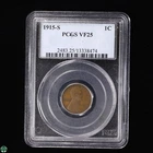 1915-S Lincoln Wheat Small Cent - PCGS VF25