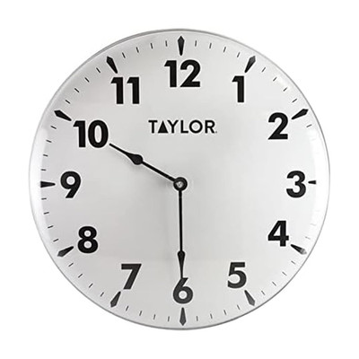Indoor Outdoor Metal Wall Clock, Wireless Thermometer with Easy to Read Large Nu