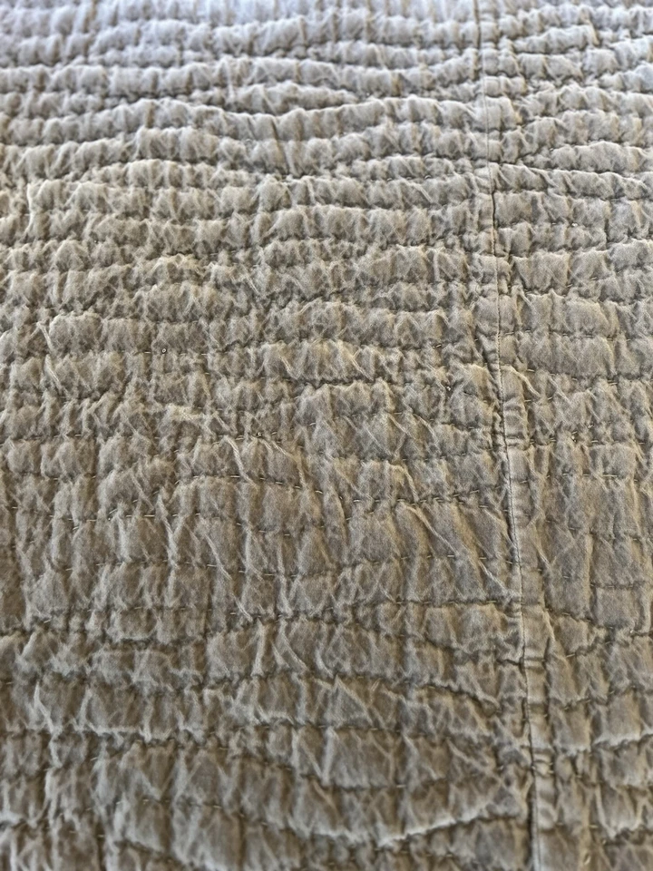 Pottery Barn Washed Velvet Handcrafted FULL/QUEEN Quilt Mochaccino NWOT OB READ - Image 2 of 4