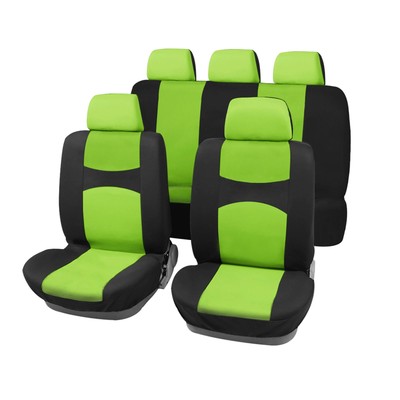 Universal Vollständiger Satz Autositzbezug Kit für LKW SUV Schwarz Grün