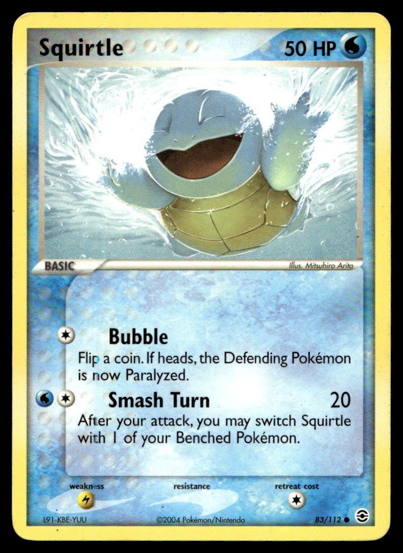 EX-NM FireRed & LeafGreen Squirtle Common 83/112 2004 Pokemon TCG