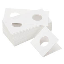 2x2 Coin Flips, 350 Pack 23mm Cardboard Coin Holder Paper Coin Holders, White