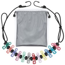 Retractable Portable Travel Clothesline with 12 Clips, Indoor Outdoor Clothes...