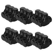 3 Port Dual Entry Black Insulated Connectors 1/0-14 AWG Insulated Multi Tap Conn