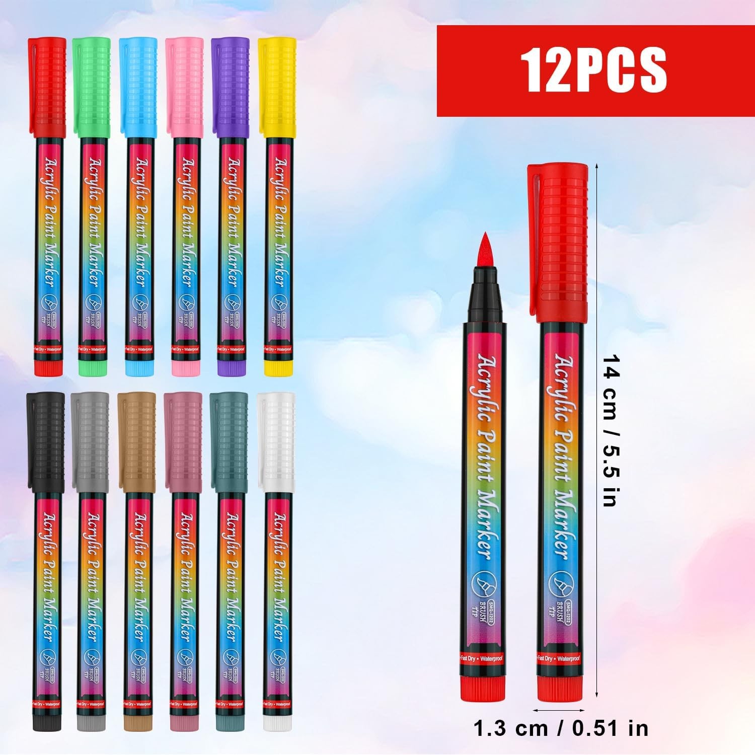 Dog Nail Polish Pens Quick Dry, 12 Colors Safe Set Acrylic... 